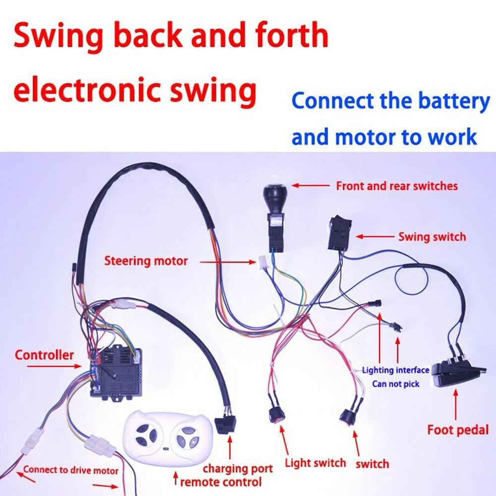 DIY Wiring Kit for Children's Electric Car with 2.4G Remote Receiver and Forward Reverse Switches RX18 RX23 RX37 RX19