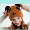 Cute Bear Knitted Winter Hat With Breathable Warmth For Girls And Kids