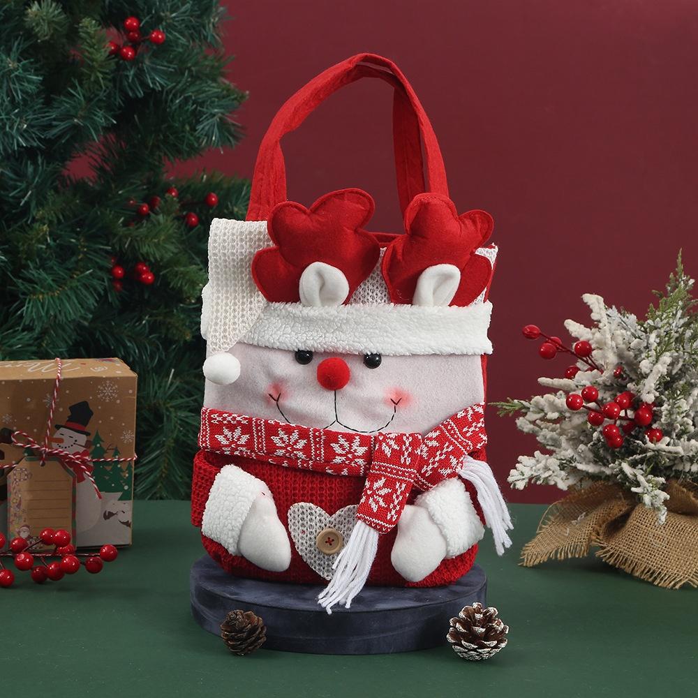 

Christmas Candy Bag Colorful Santa Claus Tote Snowman Storage Bag Odorless Cartoon Gift Bag For Gift Wrapping Christmas Party