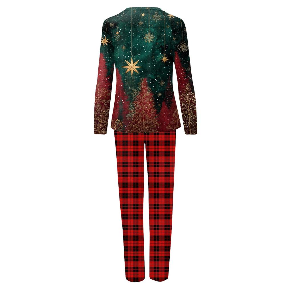 Christmas Prints Family Matching Long Sleeve Tops+Pants Set Family Matching Sets