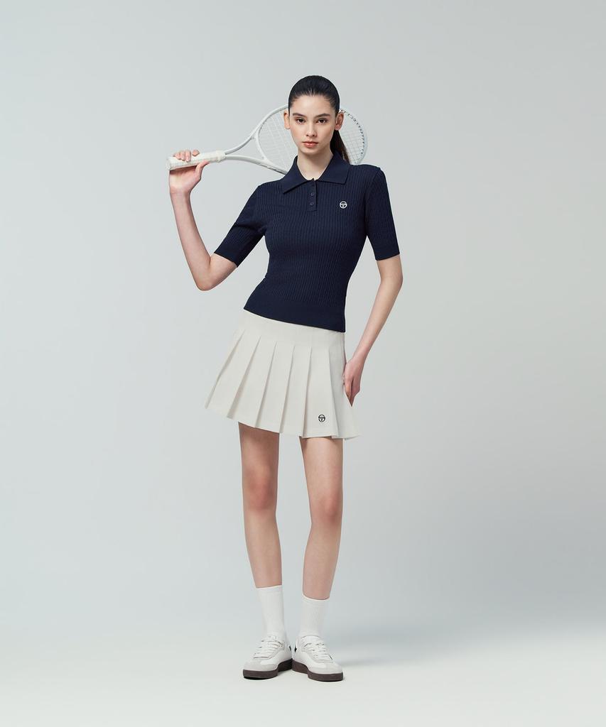 SERGIO TACCHINI W Fresca Knit Cable Short Sleeve Polo