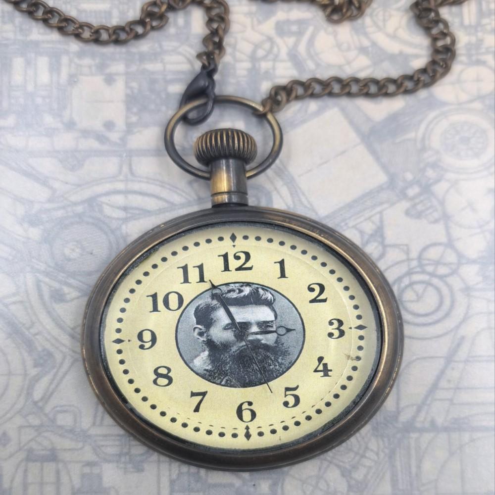 

Винтажные карманные часы Ned Kelly из латуни – Морской дизайн ручной работы, 6 см как