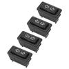 4PCS 5Pin Power Window Switch Car Universal Glass Lift Drive Switches with Green Lamp DC12V 24V