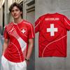 Schweiz Wappen Aufdruck Kurzarm T-Shirt Lässig Rundhals Grafik T-Shirt
