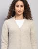 MONTE CARLO Damen V-Ausschnitt Langarm Strickjacke