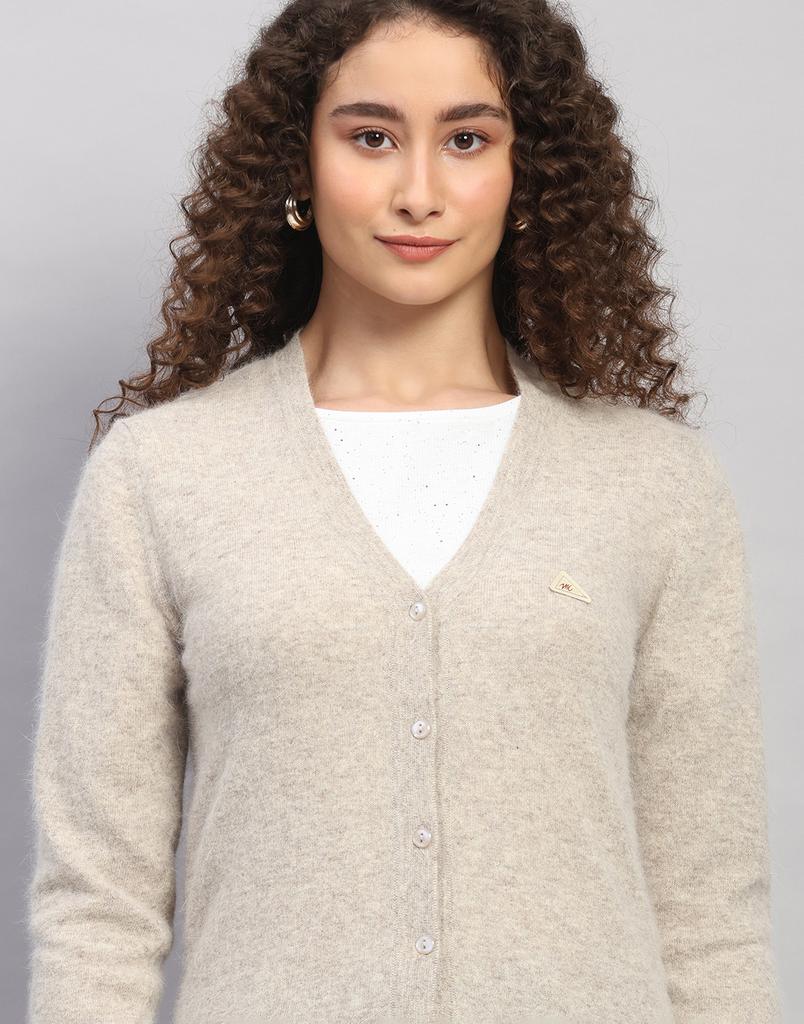 MONTE CARLO Damen V-Ausschnitt Langarm Strickjacke