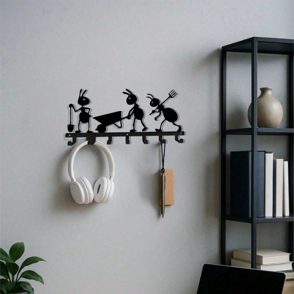 

Metal Ant Key Holder 7 Hook Wall Organizer Entryway Bathroom Decor Housewarming Gift TY7143 разноцветный