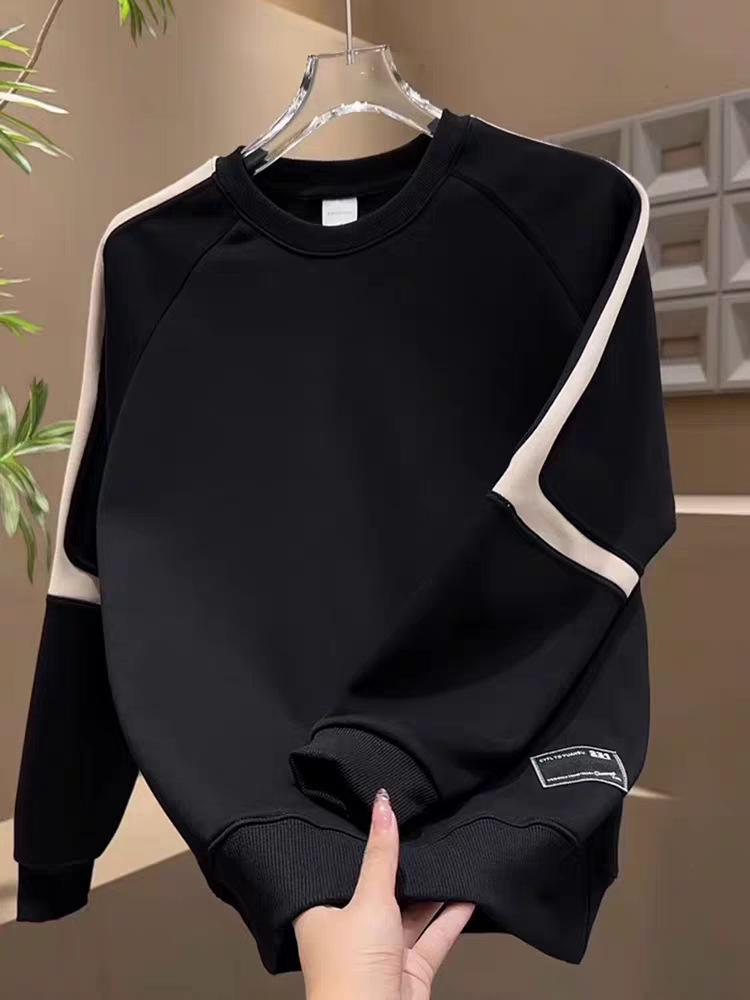 

Trendy Harajuku Style Long Sleeve Hoodie - Simple, Versatile, Fashionable M чорний