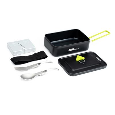 Camping Kochgeschirr Mess Kit Aluminium Legierung Lunchbox mit Faltbare Alkohol Herd Löffel Gabel
