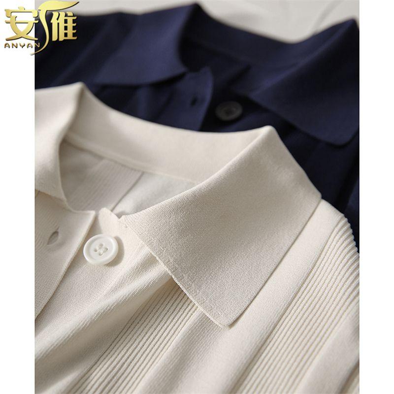 Spring Summer Women's Clothing Tops Sweet Comfortable Turn-down Collar Button Blouses Simplicity Casual Solid Color Loose
