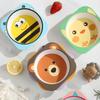 Bamboo fiber cartoon children's tableware baby food bowl with fork and spoon