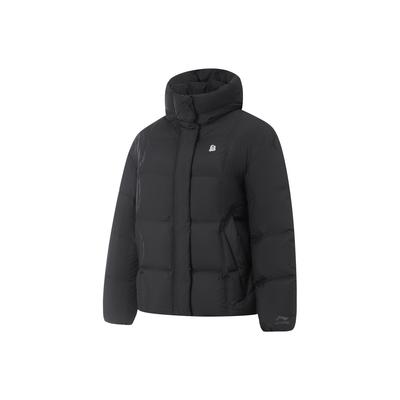 Li Ning Sports Lifestyle Series Warm Hooded Logo Mid-Length Down Jacket Women Outerwear AYMV510-4