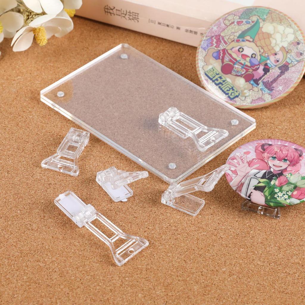 Clear Acrylic Badge Display Stand with Suction Base for Tinplate Badge Storage