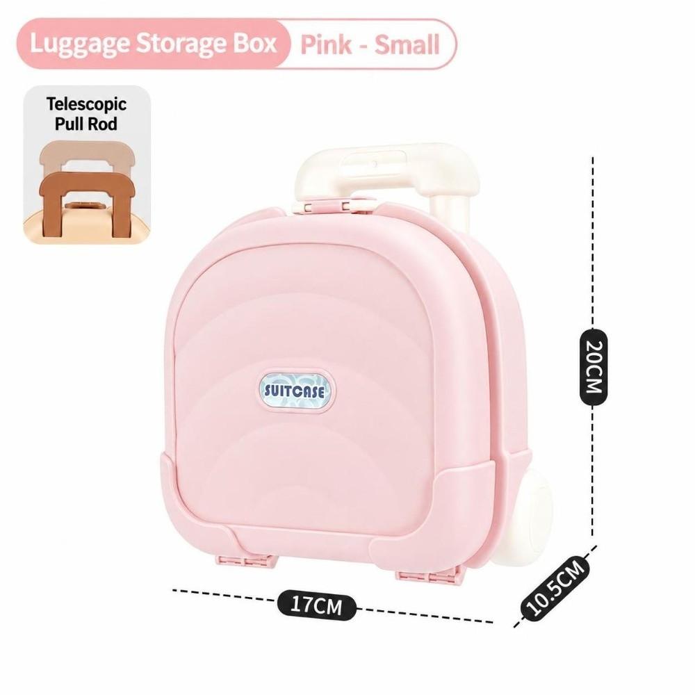 Retractable Handle Mini Suitcase Storage Box Desk Organizer Toy Box Home Organization
