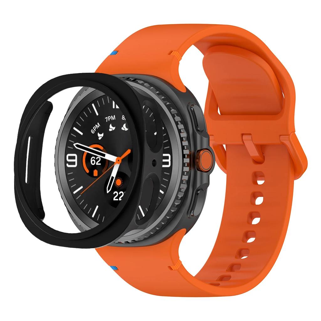 PC-Hülle + Offizielles Armband Für Samsung Galaxy Watch 8 40mm 44mm Silikon Sportarmband Correa Original 1:1 Kein Spalt Bandabdeckung