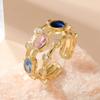 GemChic Women's Ring Exquisite Cool Multi-Layer Colorful Zircon Ring Ladies Opening Adjustable Ring Birthday Christmas Jewelry Gift