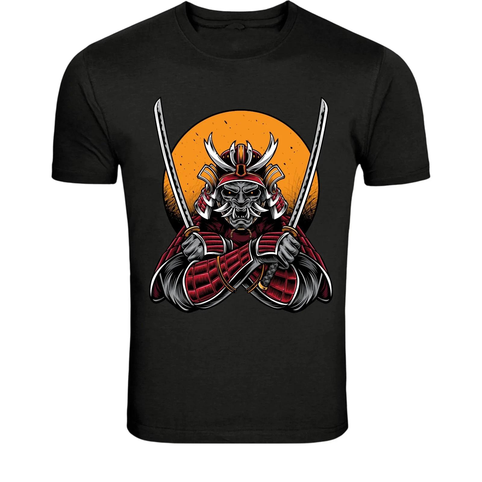 Samurai Warrior Mask Katana T-Shirt - Japanese Demon Samurai XXXL