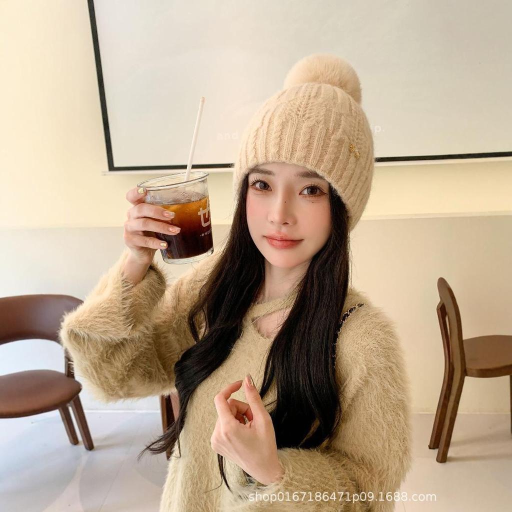 Korean Style Cute Knitted Hat Warm Hat for Women In Autumn and Winter Fashion Versatile Sweet Ear Protection Fashion Wool Hat