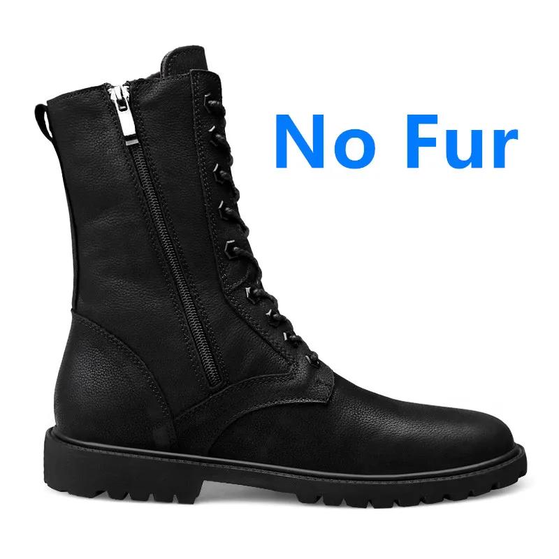 Fashion Men's Boots Black Luxury Brand Sewing Mens Shoes Rubber Casual Shoes For Men Genuine Leather Winter Boots Man Big Size 36-50