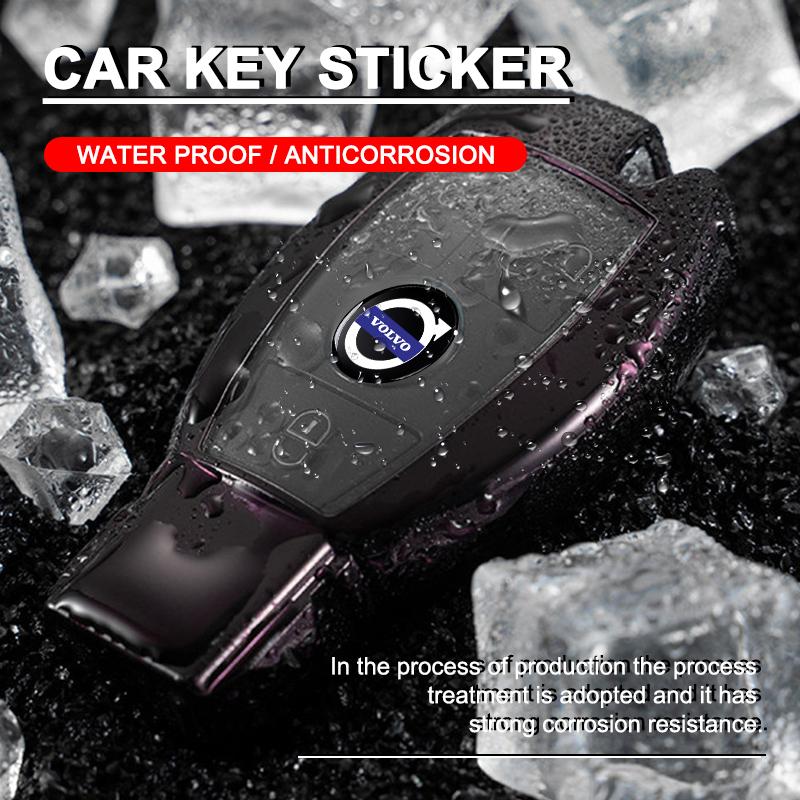Car Remote Key Sticker Aluminum Emblem Decoration Decal For Volvo XC90 XC60 XC40 V40 V50 V60 S40 S50 S60 S70 S80 S90 240 C70 FN Vnl Truck