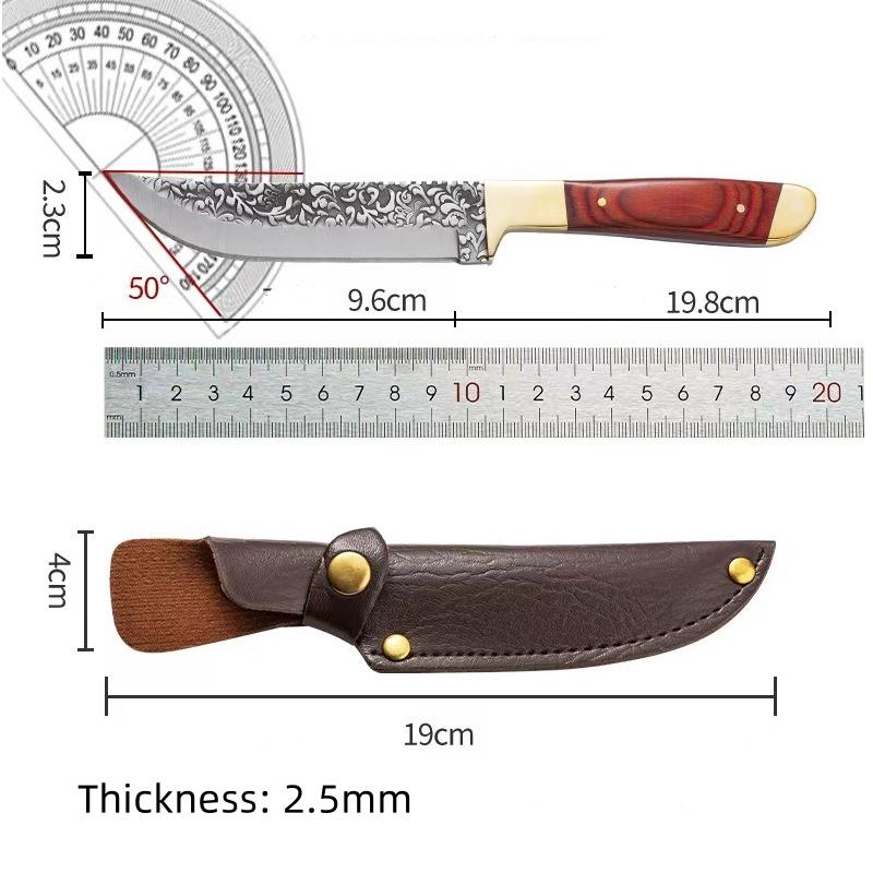 Coltello da macellaio forgiato per disossare, coltello da cucina mongolo in acciaio inossidabile, coltello da frutta per carne, coltello da bistecca di agnello arrosto con copertura