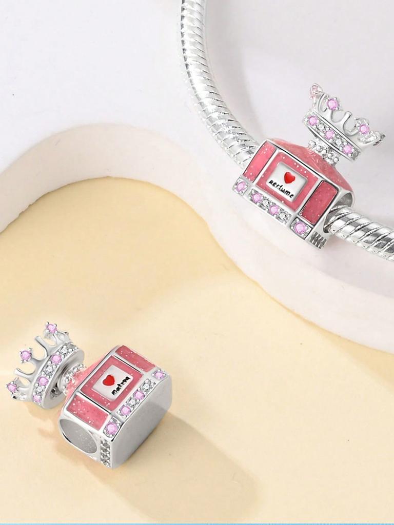 Pink Carousel Alarm Clock Beads Charm Copper Plated Fit Charms Copperoriginal Bracelet For Jewelry Making Diy Charm