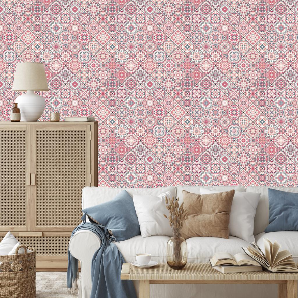 Colorful mosaic wallpaper in oriental style for living room and bedroom 50x1000