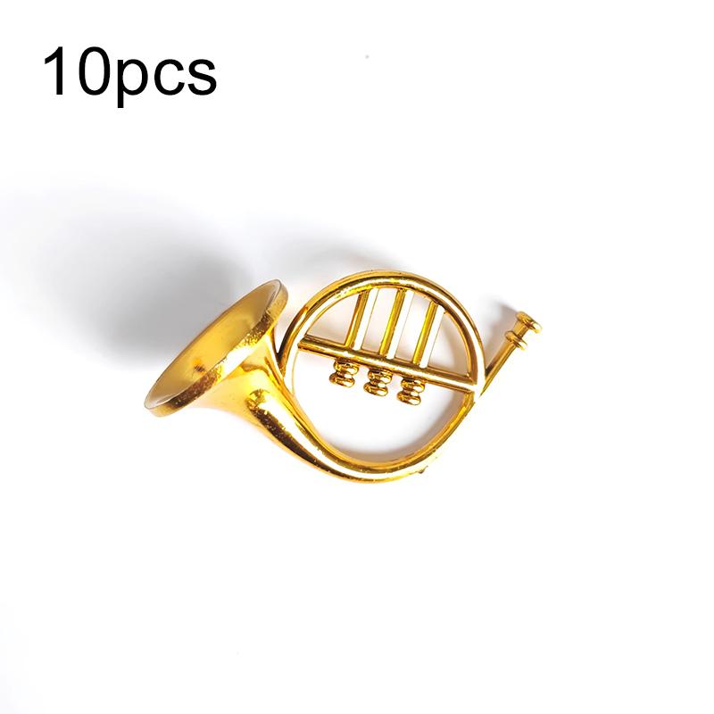 10/20pcs Mini Golden Musical Instrument Ornaments Desktop Ornament Decoration Miniature Creative Mini Decorative Crafts TMZ