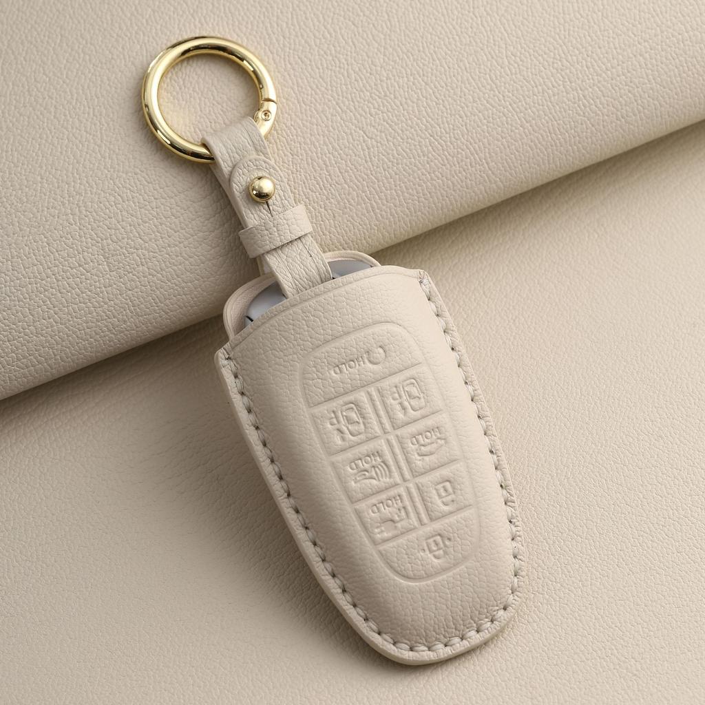 Customized hot-selling key cover is suitable for Beijing Hyundai Motor leather pure handmade high-end key bag chain.