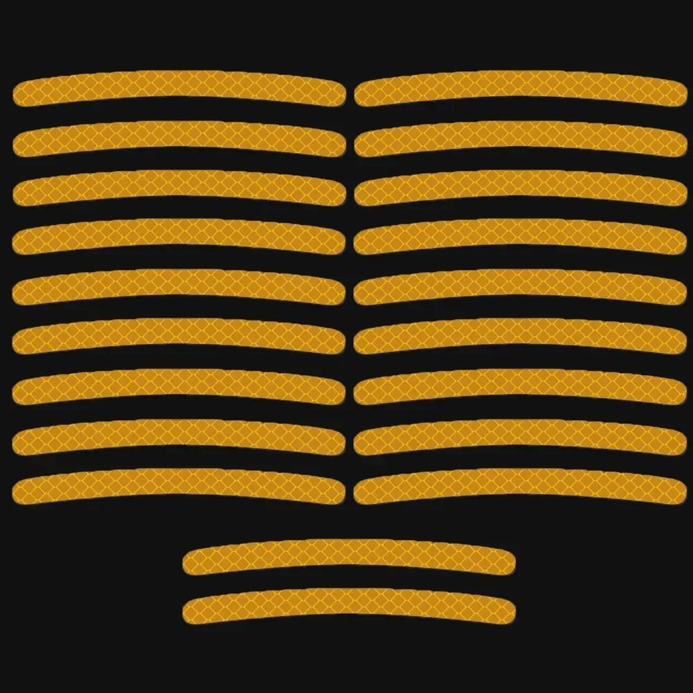 20pcs Car Wheel Hub Reflective Sticker Tire Rim Reflective Strips Luminous for Night Driving Car Bike Motorcycle Wheel Stickers