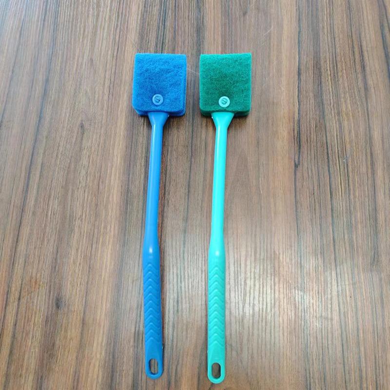 Aquarium Algae Removal Brush - Long Handle Handheld Cleaning Tool for Fish Tank Glass Wall