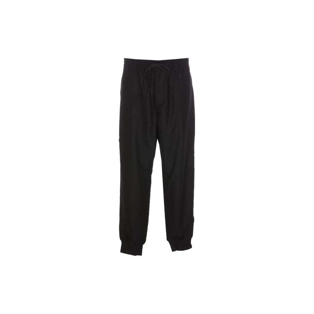 Y-3 Solid Color Drawstring Cuffed Casual Pants Men Bottoms Black IL2148