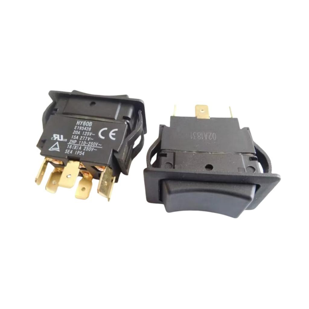 Industrial 6 Pin Rocker Switch 125/250V 20/15A Push Button Switches Arc Pushbutton Switch for Industrial Electric Power