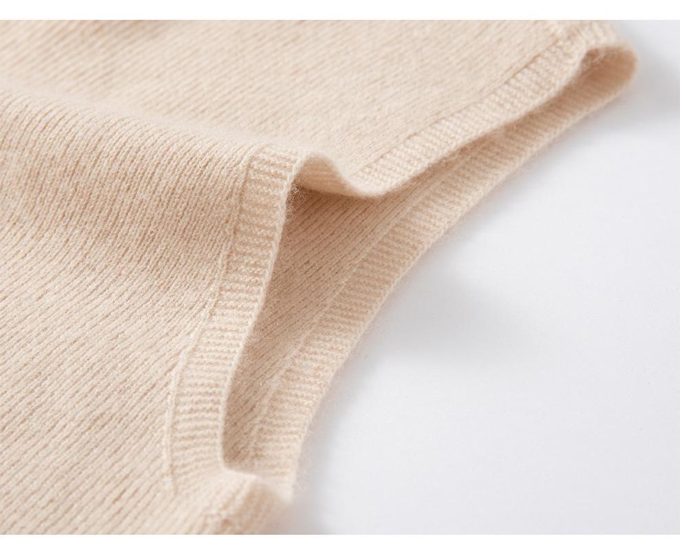 Autumn Women's Sleeveless High Neck Slim Fit Cashmere Knit Top