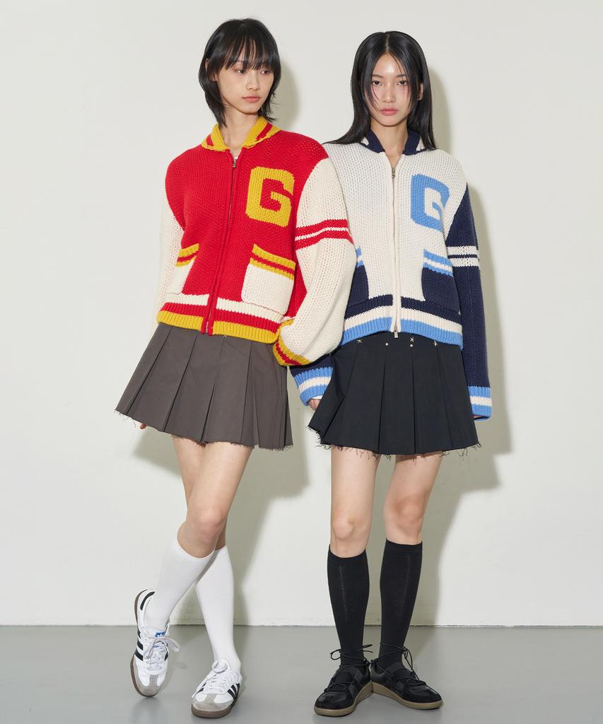 ILLIGO Ig Varsity Knit Zip-Up Red
