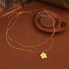 Korean Style Double Layer Flower Necklace for Women - Summer Fashion Clavicle Chain