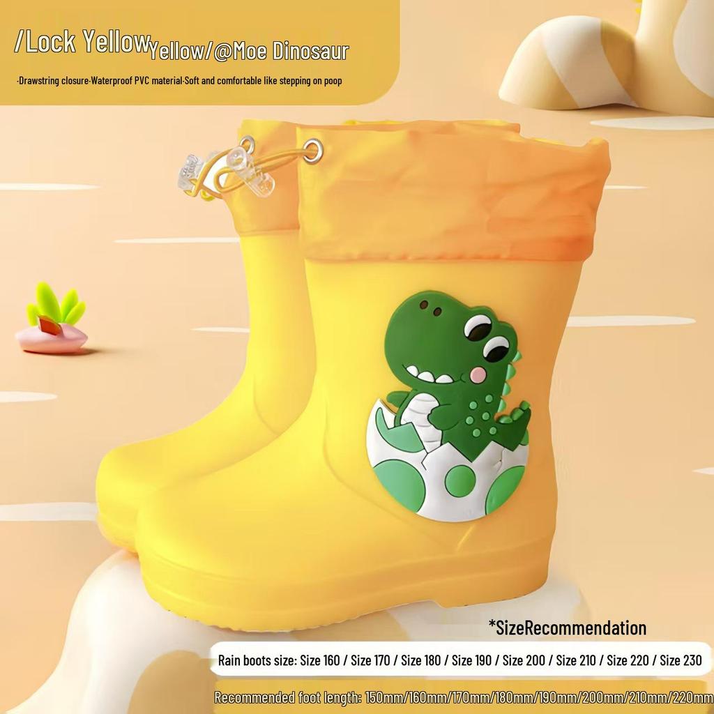 Cartoon Waterproof Unisex Toddler Rain Boots - Short Rubber Boots for Kids