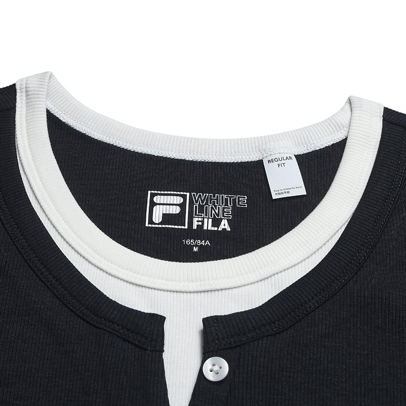 FILA White Fashion Comfortable Simple Casual Short Sleeve T-Shirt Women tops Legendary-Blue F51W623101FNV