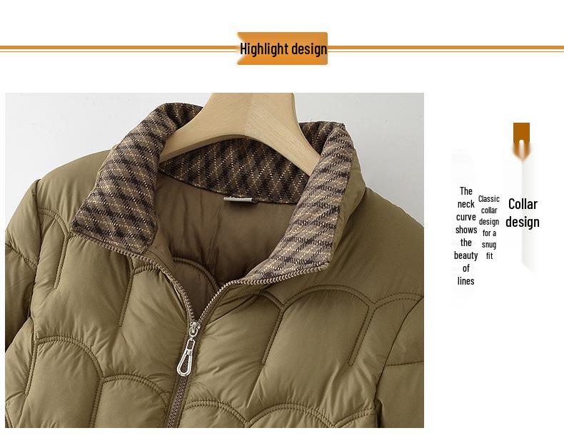 Korean Style Lightweight Down Jacket for Middle-aged Women