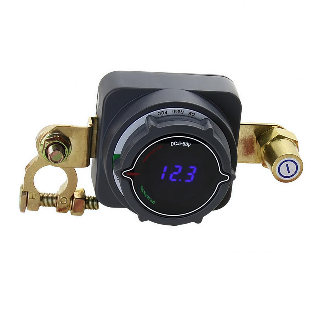 High Power Battery Disconnect Switch with Integrated Voltmeter for RV and Yacht Applications 300A 12V to 48V Compatible