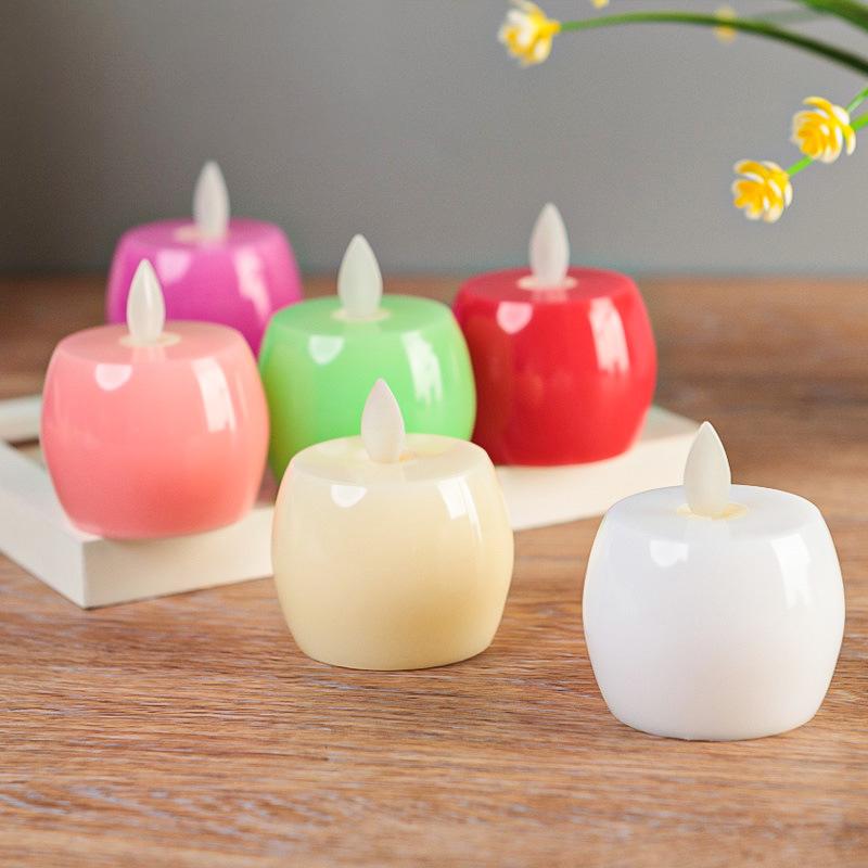 Creative LED Simulated Rocking Electronic Candle Lights, Christmas Apple Crafts, Stage Props, Party Decorations