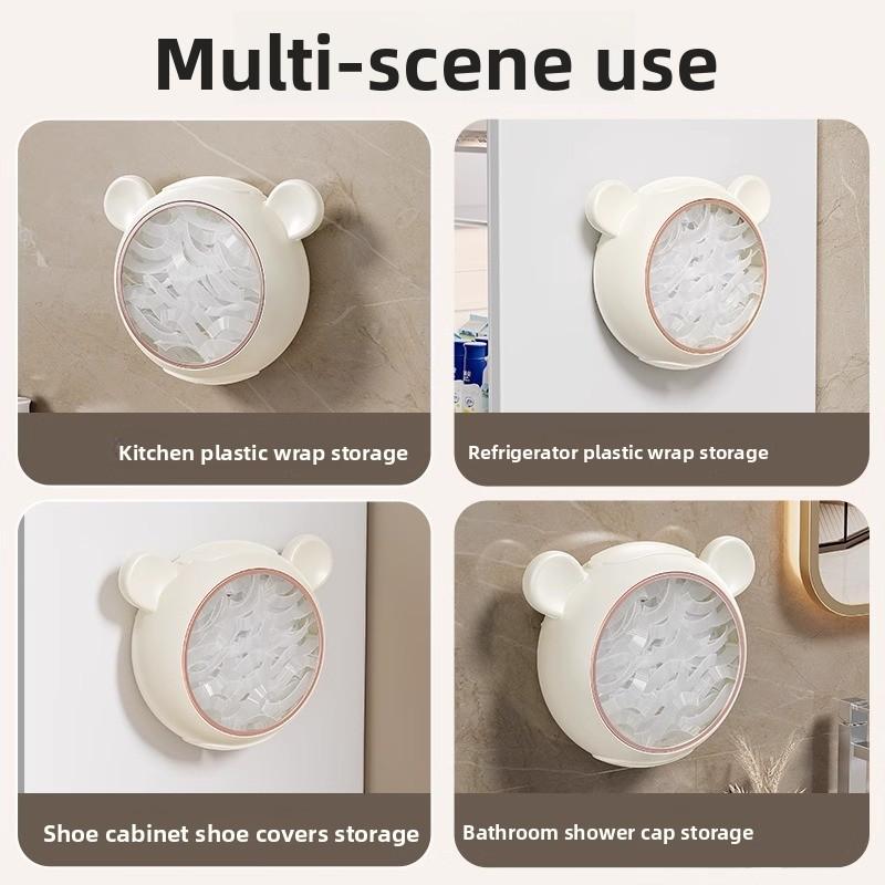 No-hole Wall-mounted Extractable Disposable Kitchen Household Cling Film Cover Storage Box