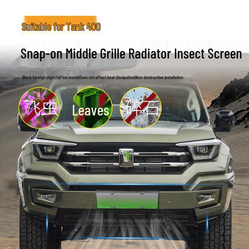 Tank 400Hi4-T Matte Black Snap-on Insect Screen for Front Face Protection