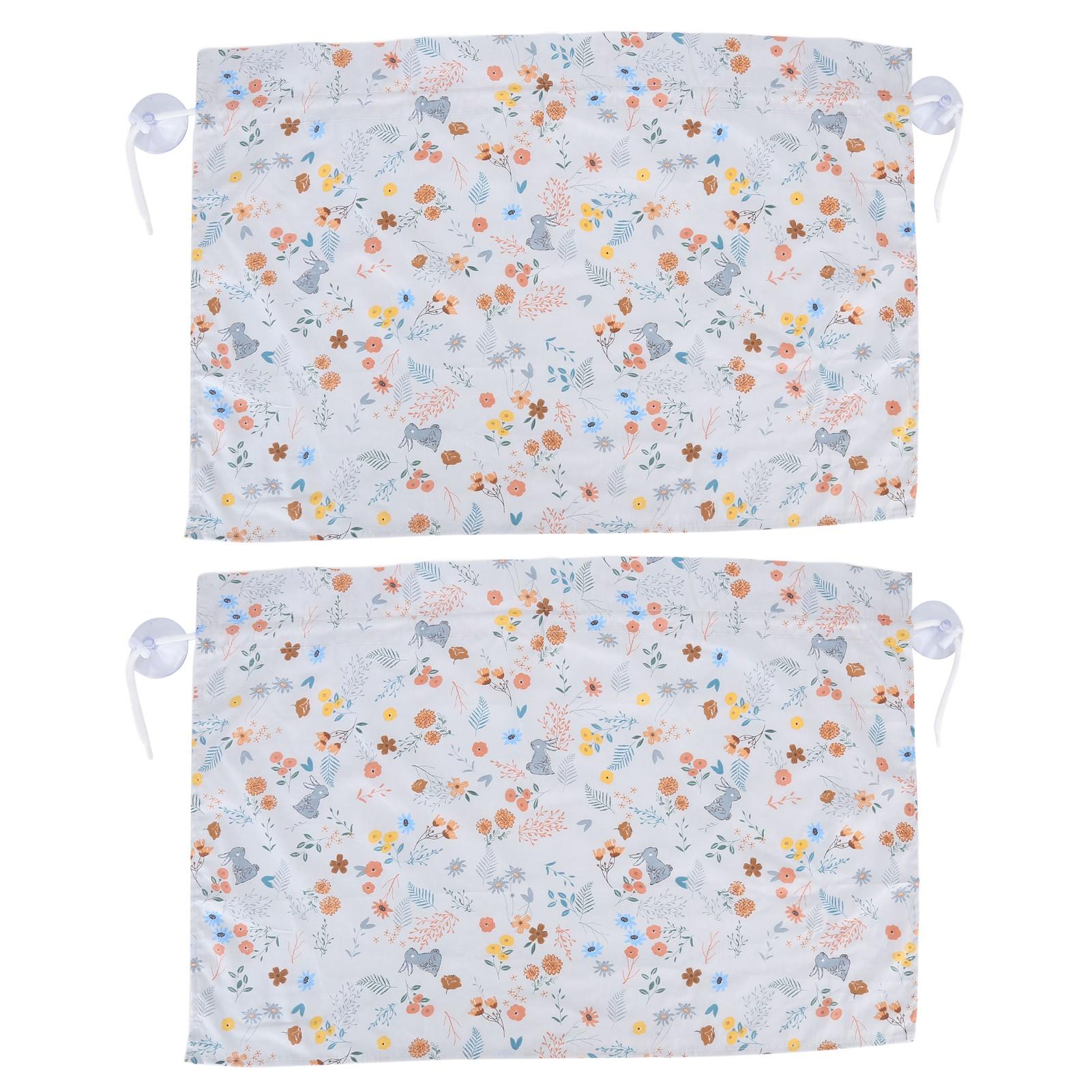

2PCS Simple Style Sunshade Curtain Adjustable Car Side Window Curtain Cute Car Curtain with Suction CupType 2