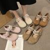 Wind Night Wear Soft Sole Night Foot Pearl Fairy Velcro Spring Mary Jane Shoes Woman Not Tired Single Shoe Temperament