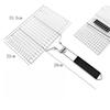 304 Stainless Steel BBQ Grill Barbecue Barbecue Kitchen Utensils Non-stick Basket Meat Vegetable Steak Massage Picnic Dining Bar