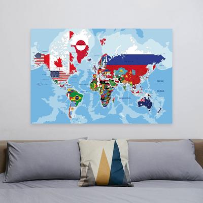 Mapa světa Malba na netkané plátno Kreativní obraz Nástěnná domácí kancelář Školní potřeby Dekorativní plakát