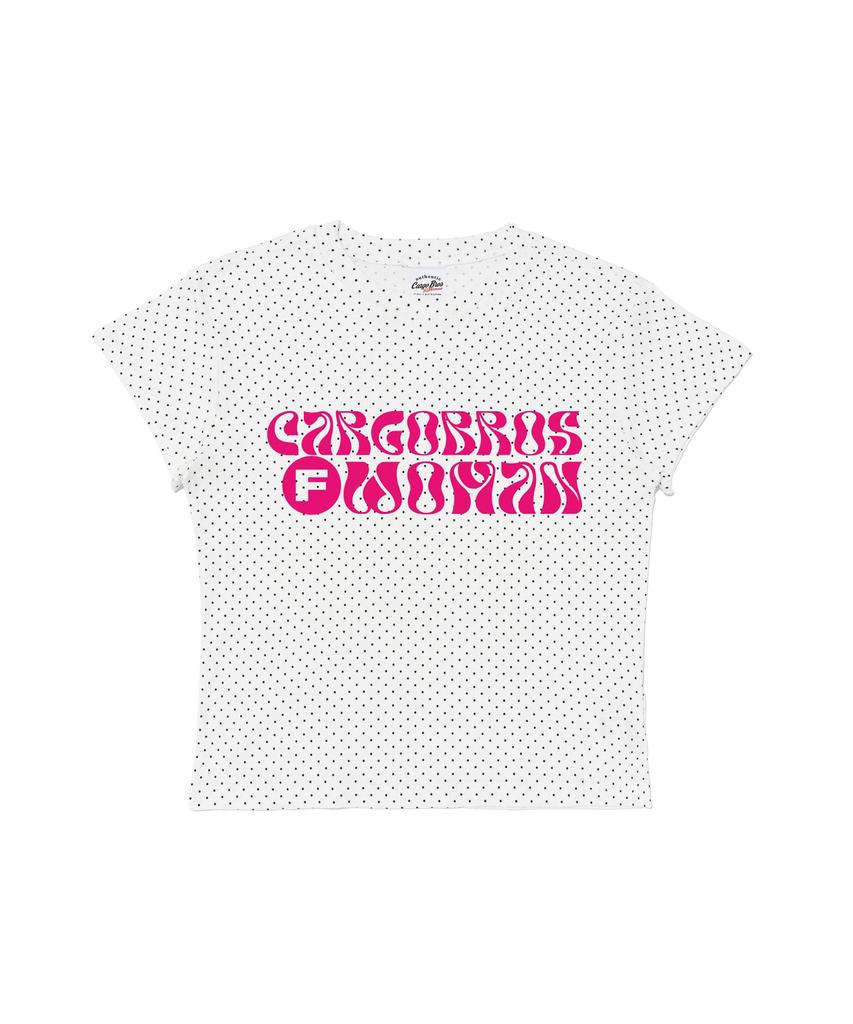 CARGOBROS FOR WOMAN Dot Pattern Short Sleeve T-Shirt (White)