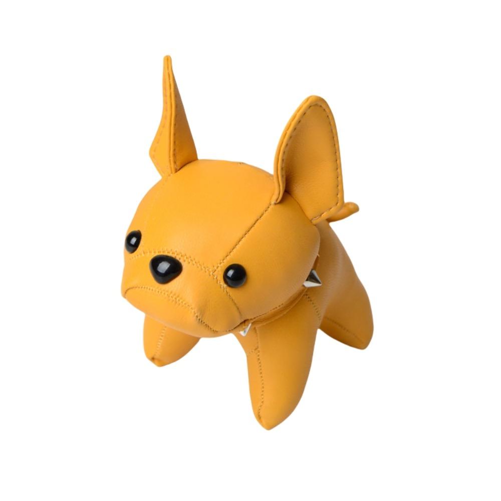 

Cartoon Chubby Leather Keychain French Bulldog Dog Dolls Unique Dog Pendant Gift 14CM Yellow