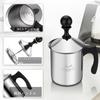 MERMOO YILAN Milk Frother, Stovetop Safe, Teflon Coated, 400ML, Stainless Steel, Black, Portable Coffee Maker for Espresso, Latte, and Macchiato, for